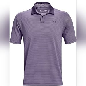 Under Armour Men's Performance Stripe Golf Polo Shirt Twilight Purple Size L